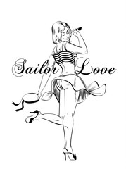 Fototapeta premium Tattoo design with decorate text.
