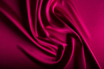 Wine-red satin.