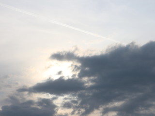 cumulus clouds in the evening sky