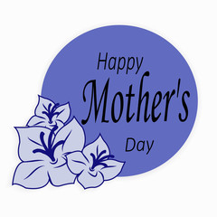 blue card for mother s day with flowers