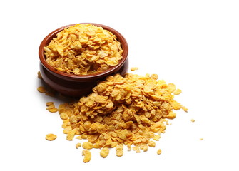 corn flakes isolated on white background