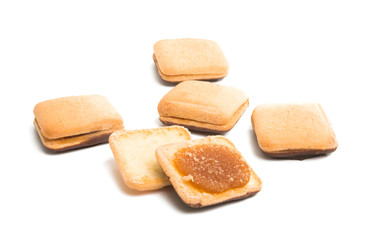 Fototapeta na wymiar biscuits sandwich with jam