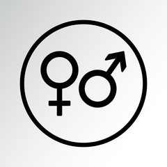 Male and female symbol icon. Vector illustration