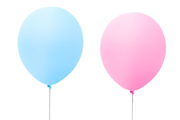 Luftballons blau und rosa