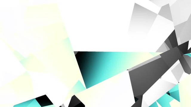 Moving blue low poly shapes. .From white to geometric shapes. Abstract screensaver for video.