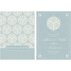 Wedding  Invitation  with baroque pattern. Size: 5