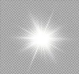 Foto op Aluminium White sparks glitter special light effect. Vector sparkles on transparent background. Christmas abstract pattern. Sparkling magic dust particles. © roman11998866
