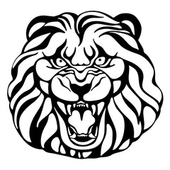 Vector illustration of leo cat head. Tattoo style