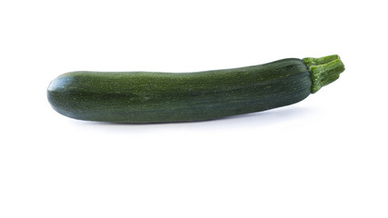 Fresh zucchini isolated on a white background. Design element for product label. Design image of fresh whole zucchini. Green zucchini vegetables isolated on white.
