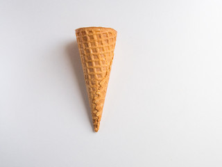 Ice cream cone on white background