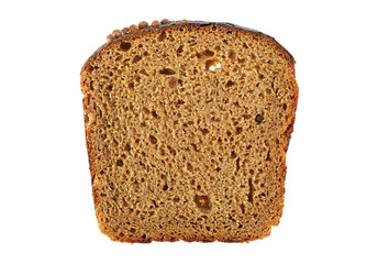 Rye bread slice isolated on white background