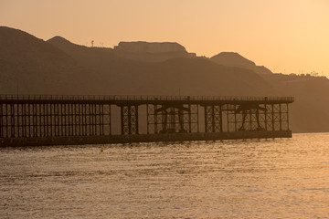 Fototapeta premium Sunrise on a beach in Aguilas, Murcia
