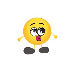 cute emoticon smiley. vector illustration