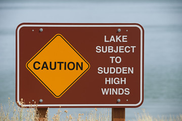 Caution High Winds Sign
