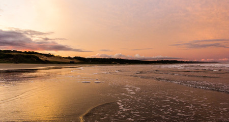 sunset on the beach in Punta Del Diablo - Uruguay