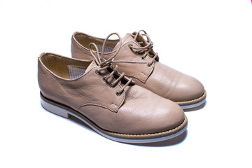 women's stylish summer shoes on white background