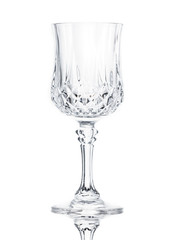 Crystal cut glass on the white background.