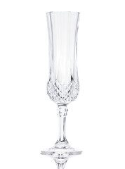 Crystal cut glass on the white background.