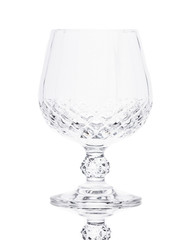 Crystal cut glass on the white background.