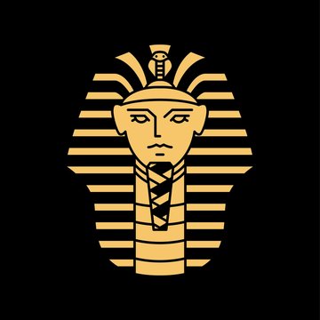 pharaoh vector logo artwork line gold black illustration