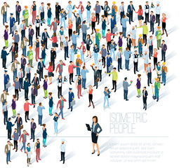 Isometric People crowd.