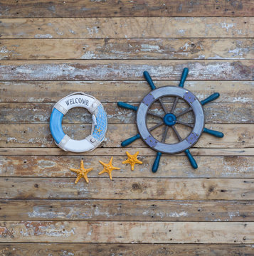decorative wooden ship ancient wheel