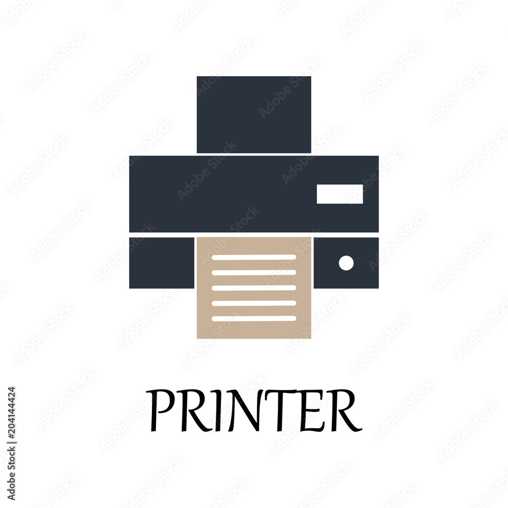 Poster colored printer icon. element of web icon for mobile concept and web apps. detailed colored printer 