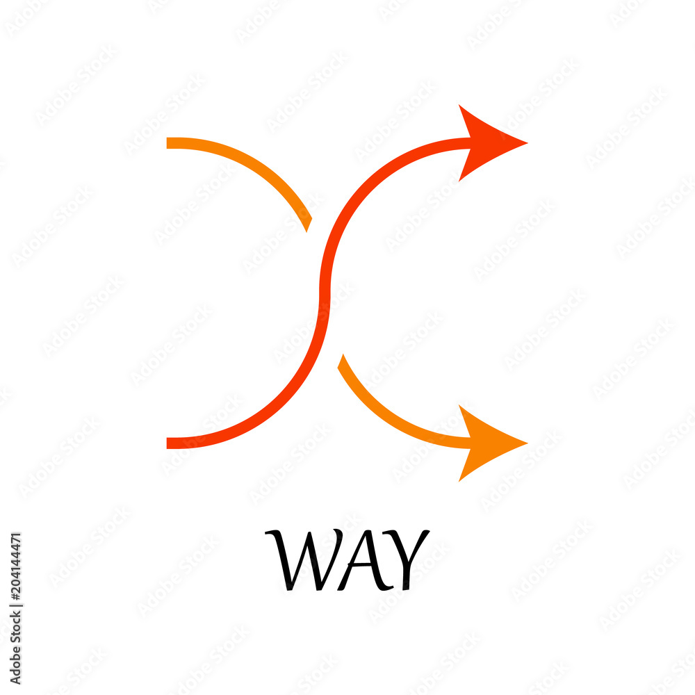Poster colored way arrows icon. element of web icon for mobile concept and web apps. detailed colored way a