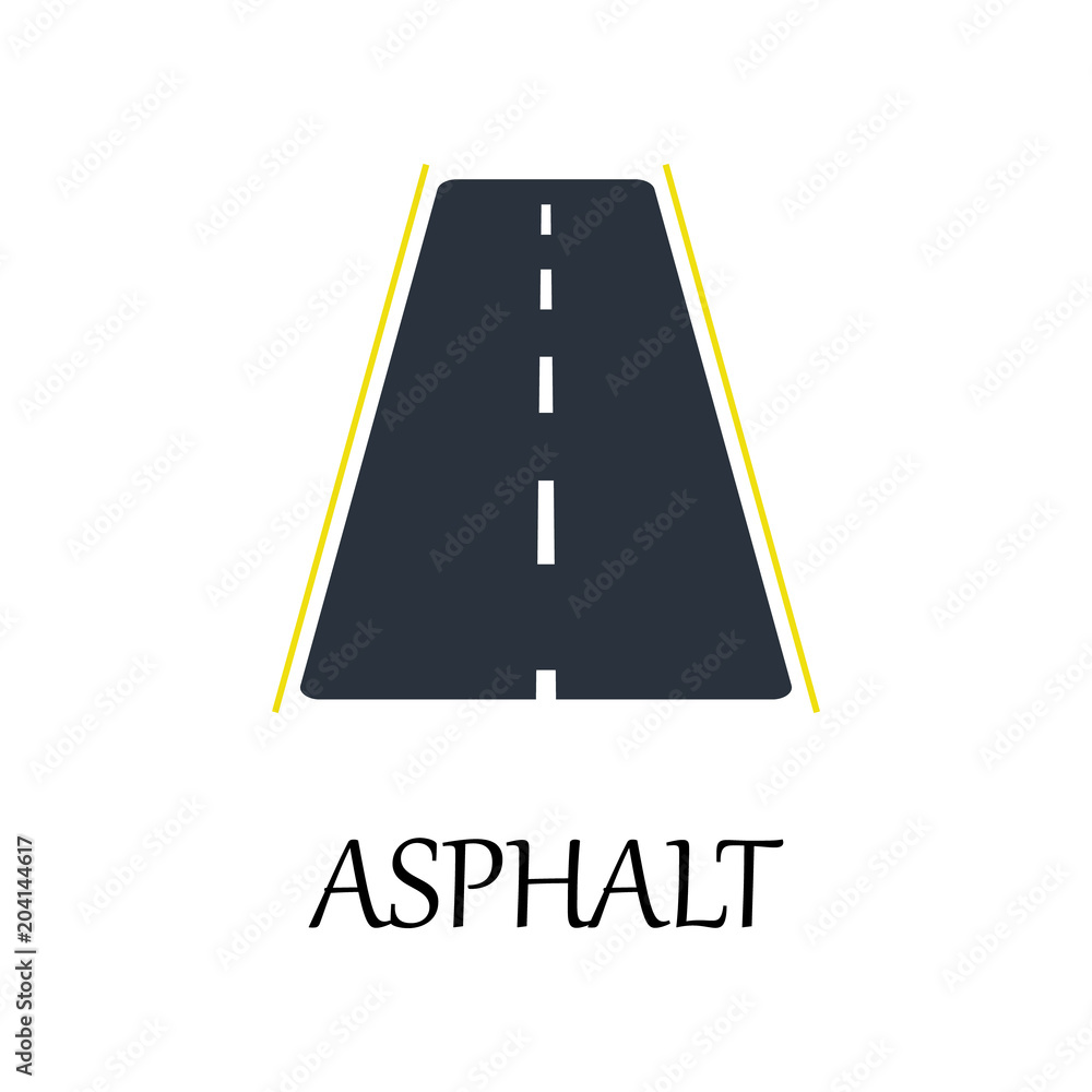 Poster colored asphalt road icon. element of web icon for mobile concept and web apps. detailed colored asp