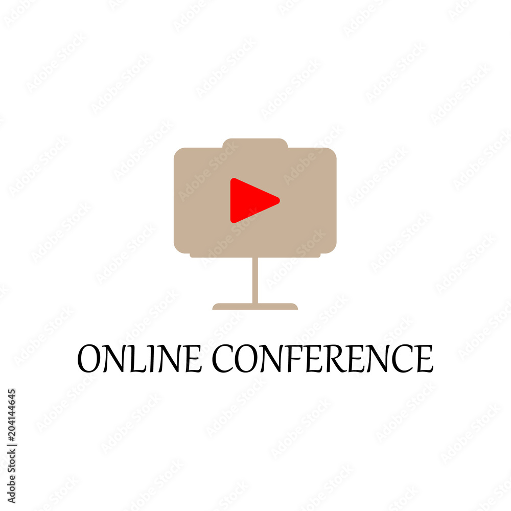 Poster colored online conference icon. element of web icon for mobile concept and web apps. detailed colore
