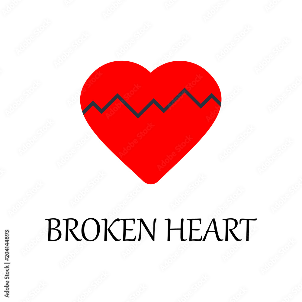 Poster colored broken heart icon. element of web icon for mobile concept and web apps. detailed colored bro