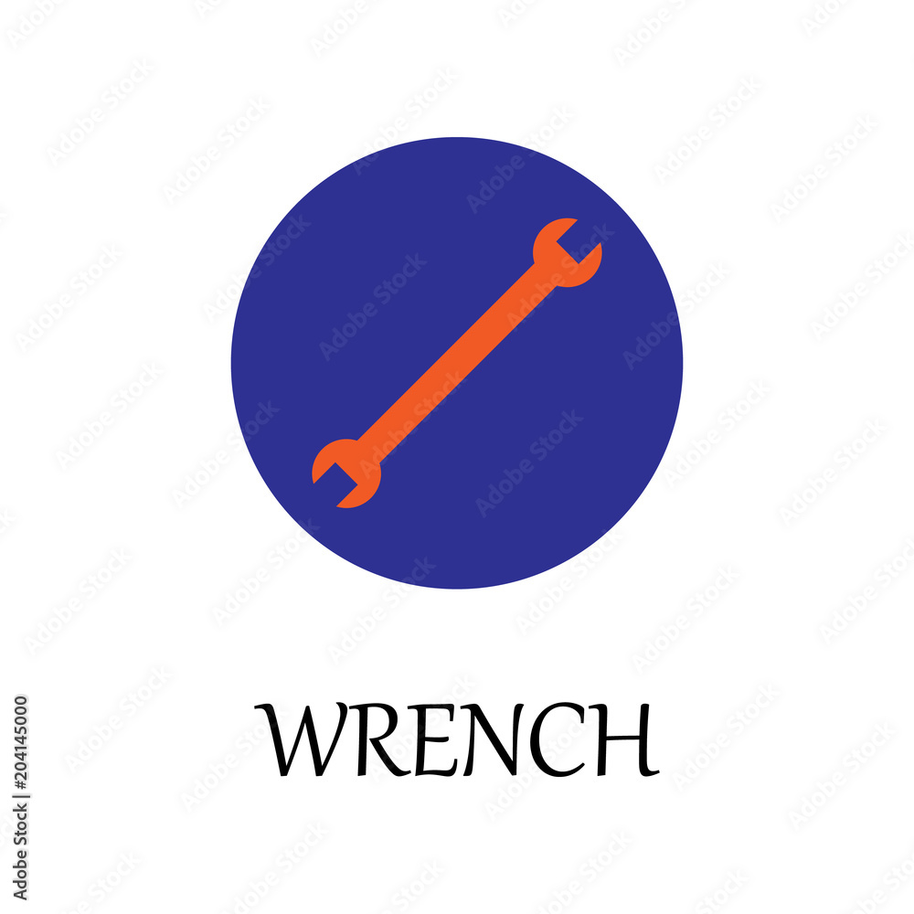Aufkleber colored wrench icon. element of web icon for mobile concept and web apps. detailed colored wrench ic