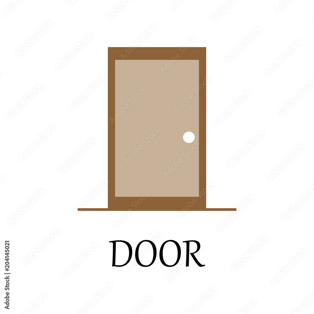 Poster colored door icon. element of web icon for mobile concept and web apps. detailed colored door icon c