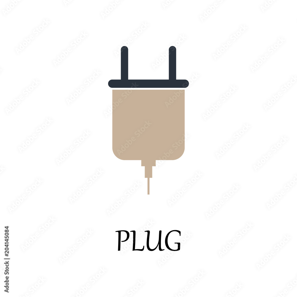 Poster colored plug icon. element of web icon for mobile concept and web apps. detailed colored plug icon c