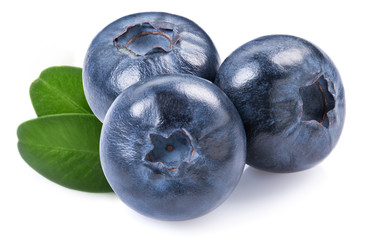 Blueberries isolated on white