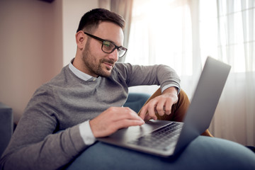 Young man with a laptop