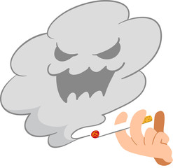 煙草　副流煙　手
