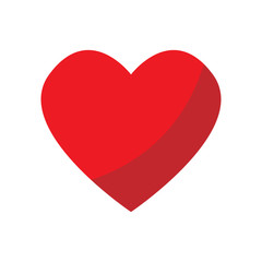 Heart vector icon, Love symbol. Valentine's Day sign, emblem isolated on white background, Flat style for graphic and web design, logo.