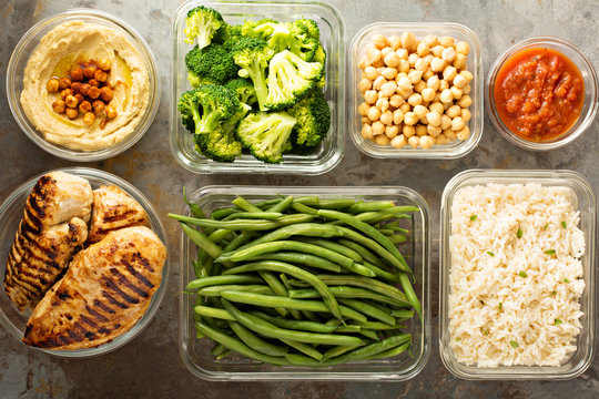 Grilled Chicken Meal Prep With Cooked Rice