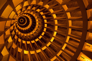 The interior dome of the Sanctuary of Madonna delle Lacrime, Siracusa in Sicily.