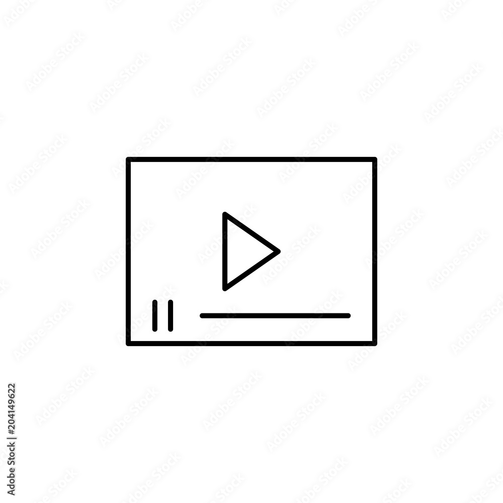 Poster video player icon. element of media and news for mobile concept and web apps. detailed video player 