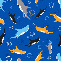 Fototapeta premium pattern with a shark hammer