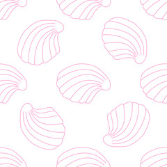 pattern with shells on white