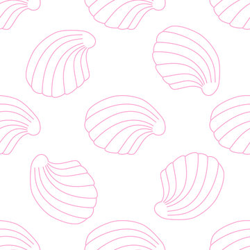 pattern with shells on white