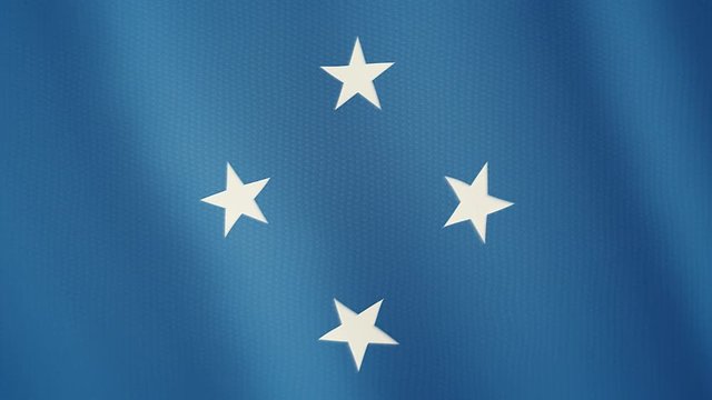 Federated States of Micronesia flag waving animation. Full Screen. Symbol of the country.