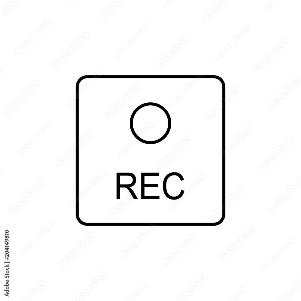 Poster record button icon. element of media and news for mobile concept and web apps. detailed record butto
