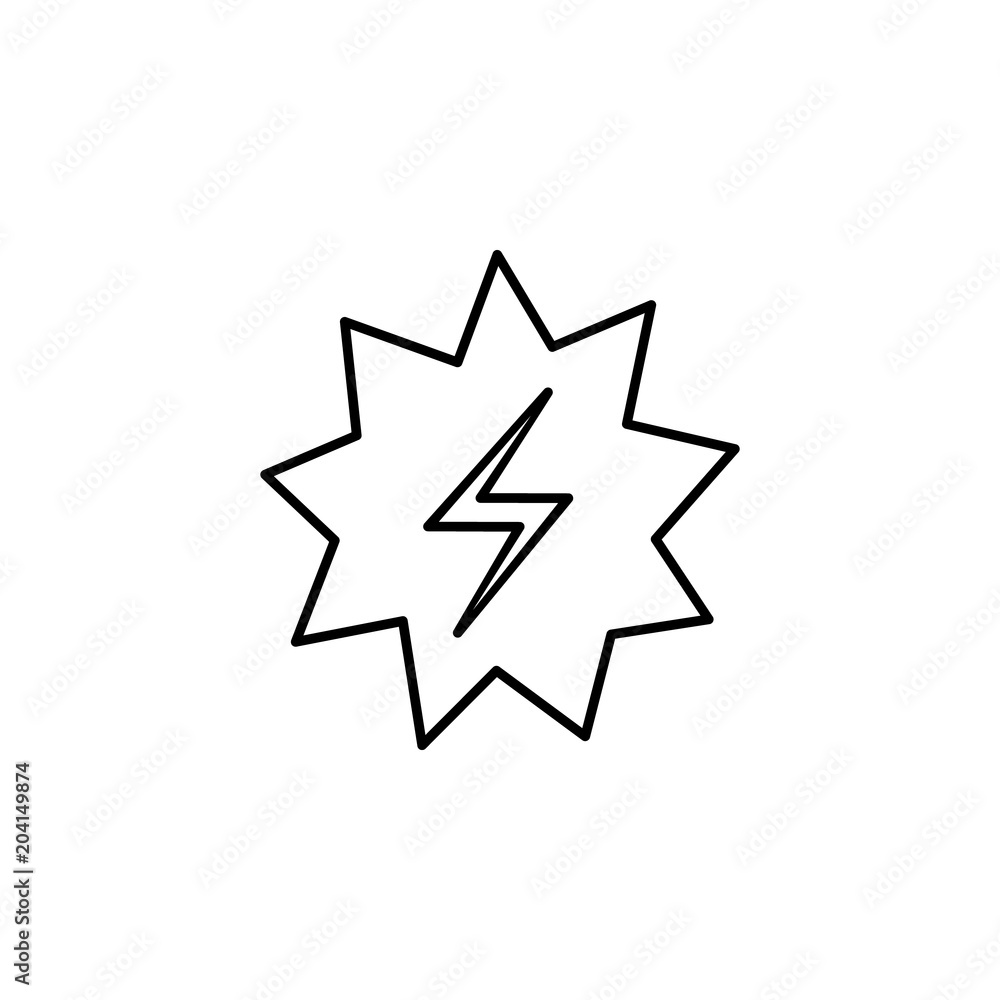 Poster explosive spark icon. element of speed for mobile concept and web apps illustration. thin line icon 