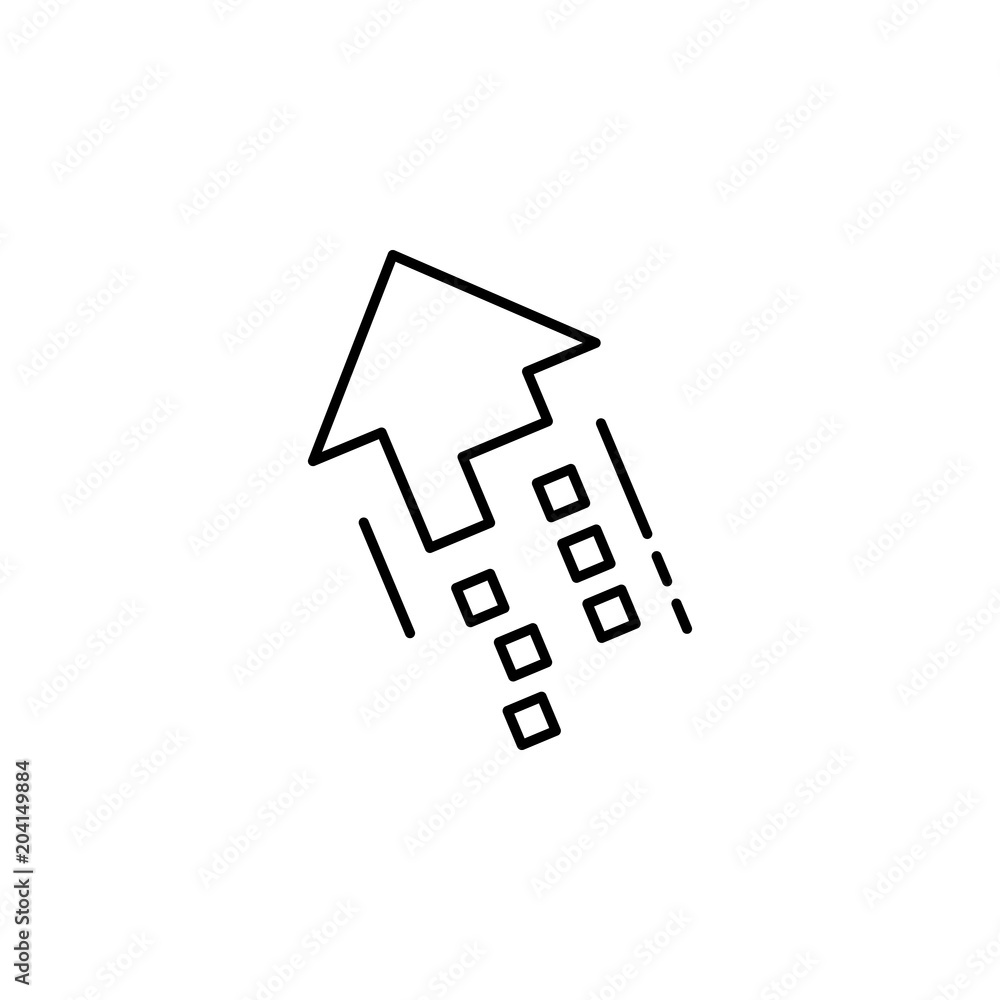Poster aspiring arrow icon. element of speed for mobile concept and web apps illustration. thin line icon f
