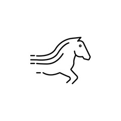 the horse is on the run icon. Element of speed for mobile concept and web apps illustration. Thin line icon for website design and development, app development. Premium icon