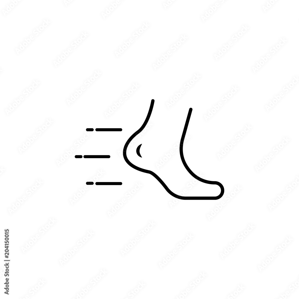 Poster foot in motion icon. element of speed for mobile concept and web apps illustration. thin line icon f